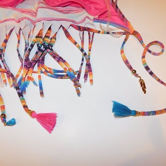 Multicolor Embellished Fringe Swim Tanktini (D9) - Picture 8 of 8